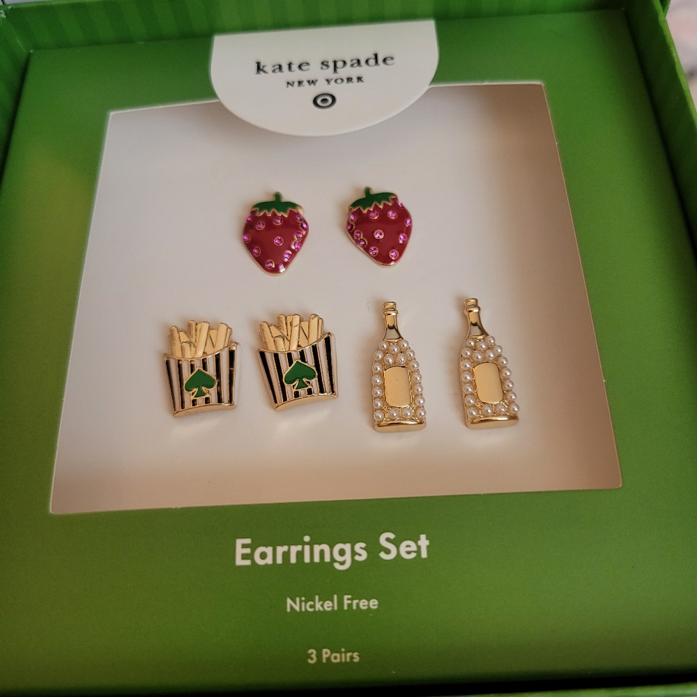 Kate Spade x Target 3-pack Novelty Earring Set. NWT.
